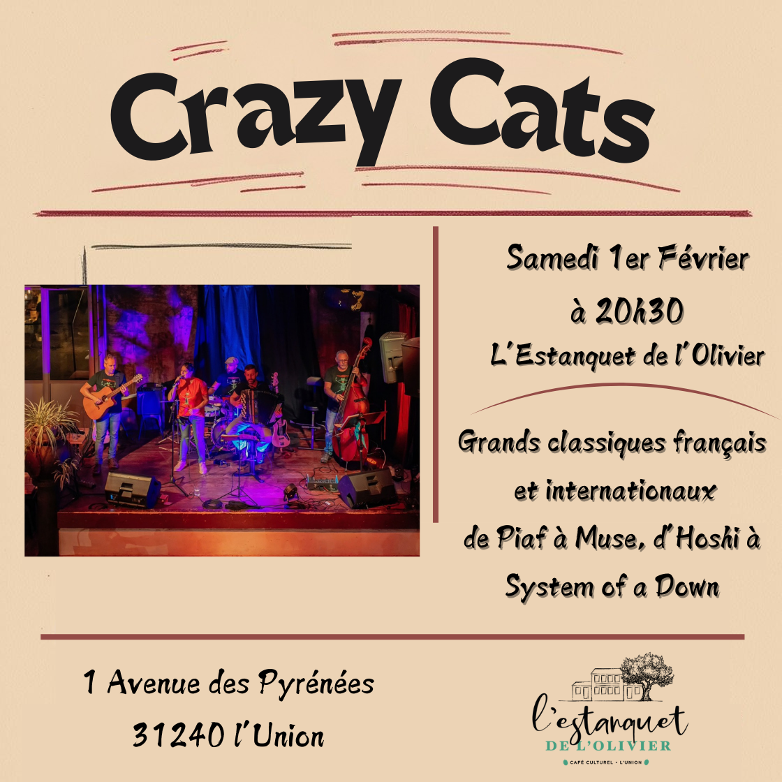 Affiche_Crazy Cats_1er Février_concert