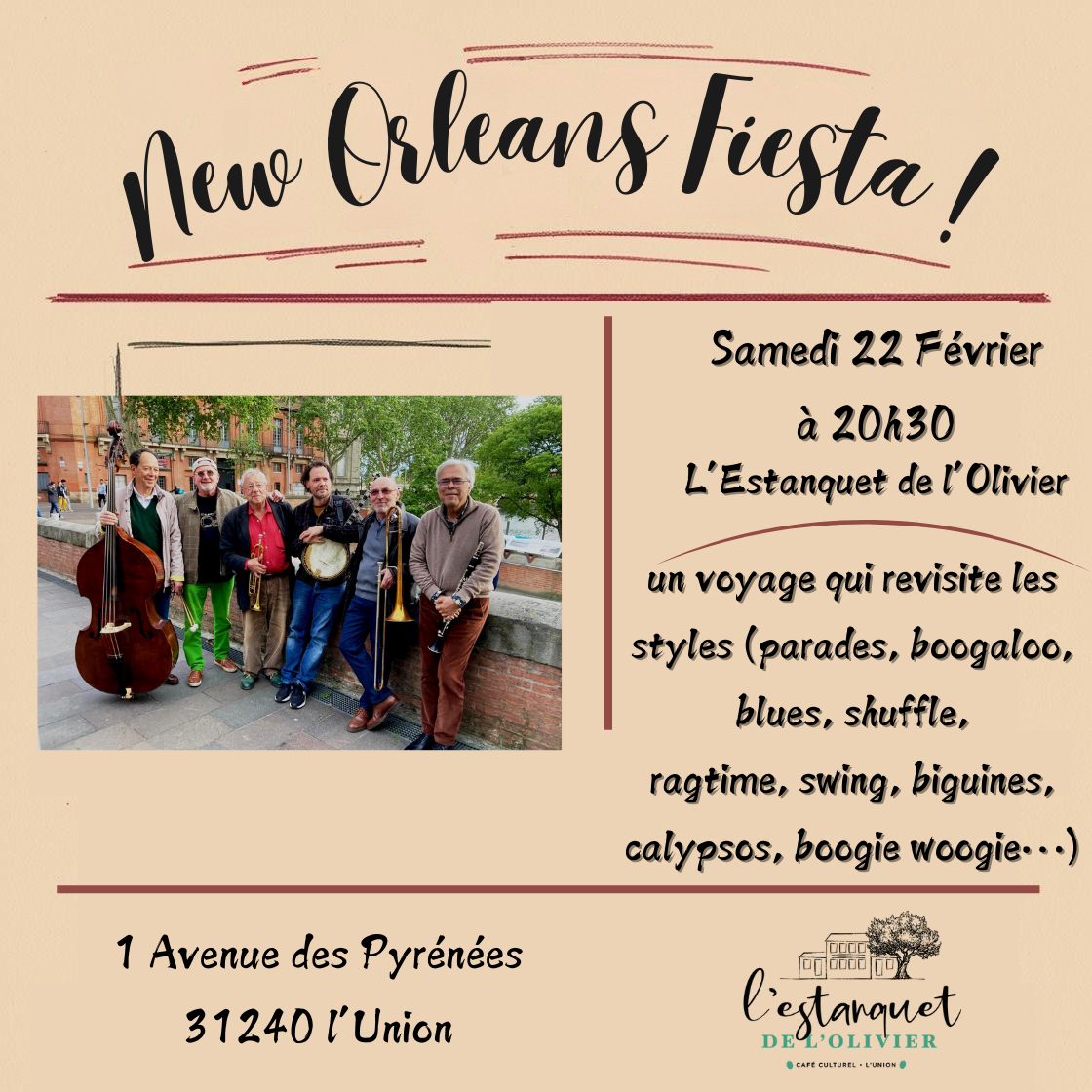 Concert_New orleans Fiesta_22_février_20h30