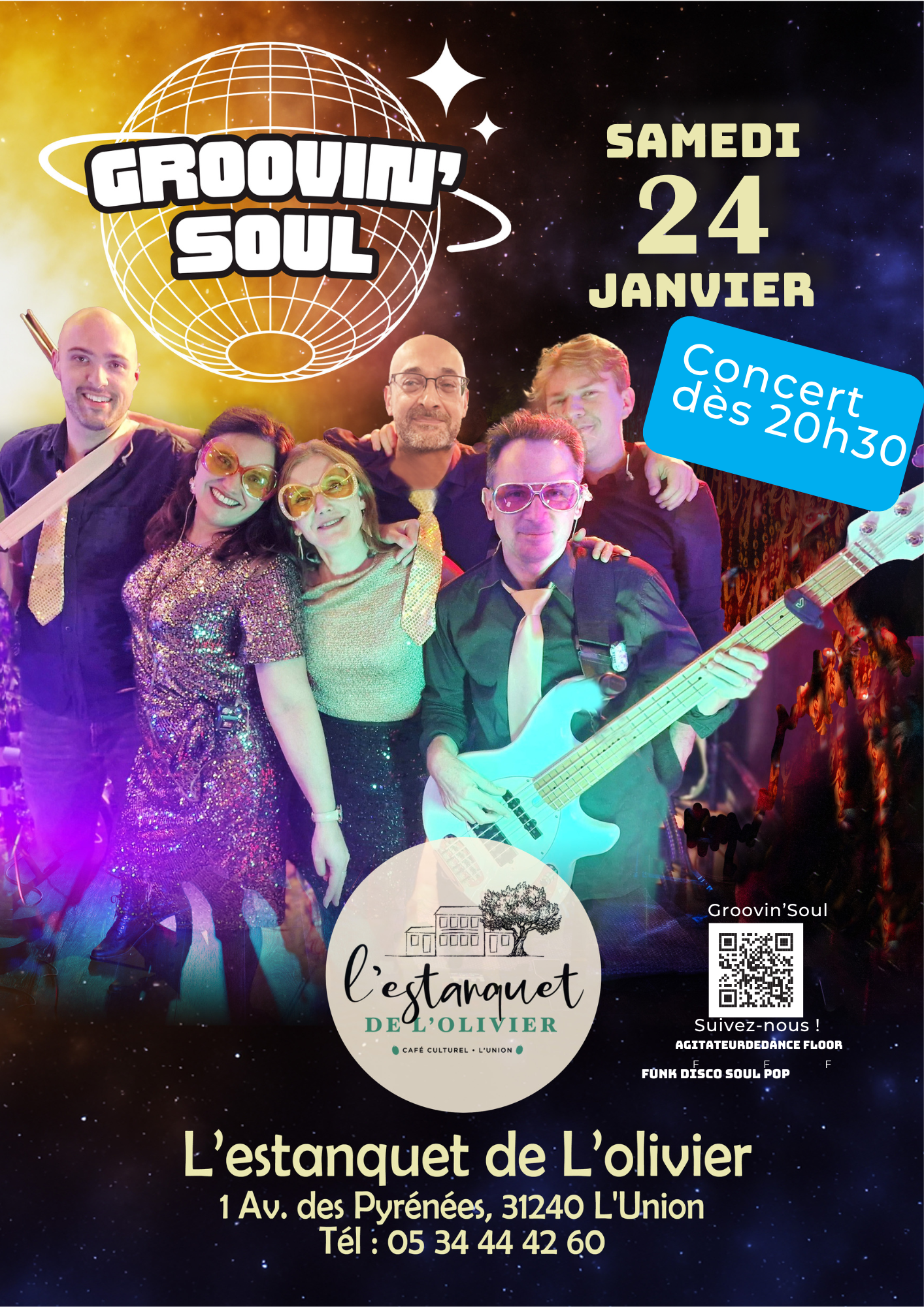 Soirée Funk, Disco & Soul avec Groovin’ Soul à L’Union