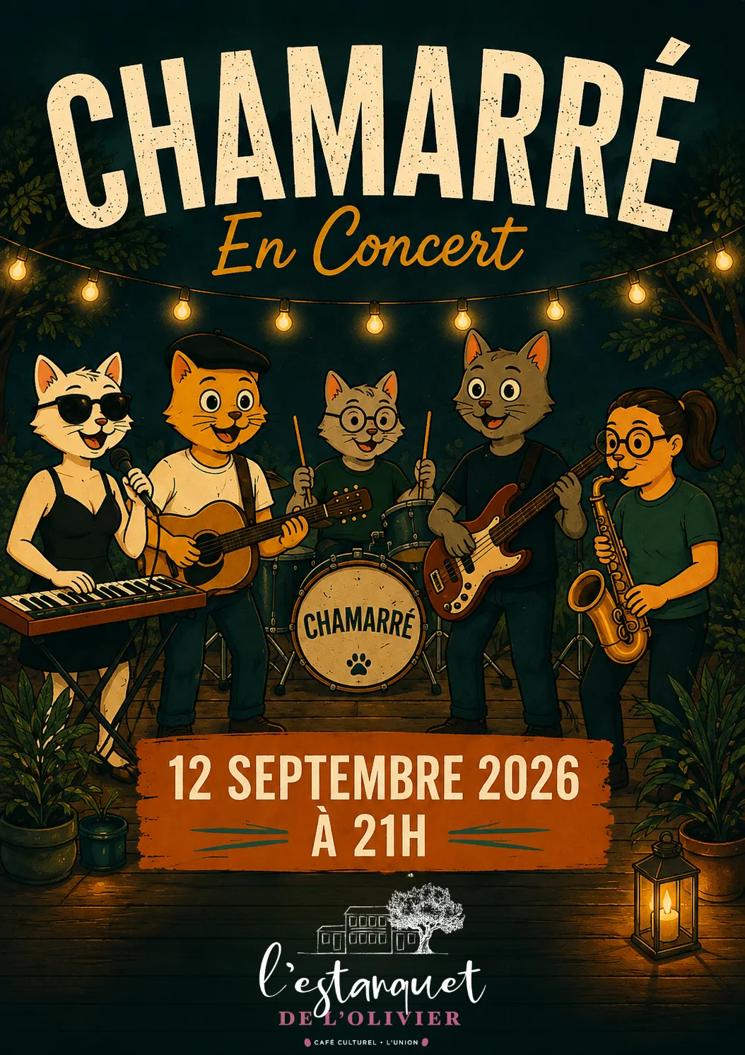 Chamarré en concert à l’Estanquet de l’Olivier le 12 septembre 2026 à 21h