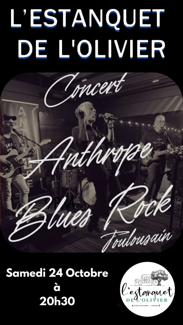 Anthrope en concert blues rock à L’Estanquet de l’Olivier le 24 octobre 2026