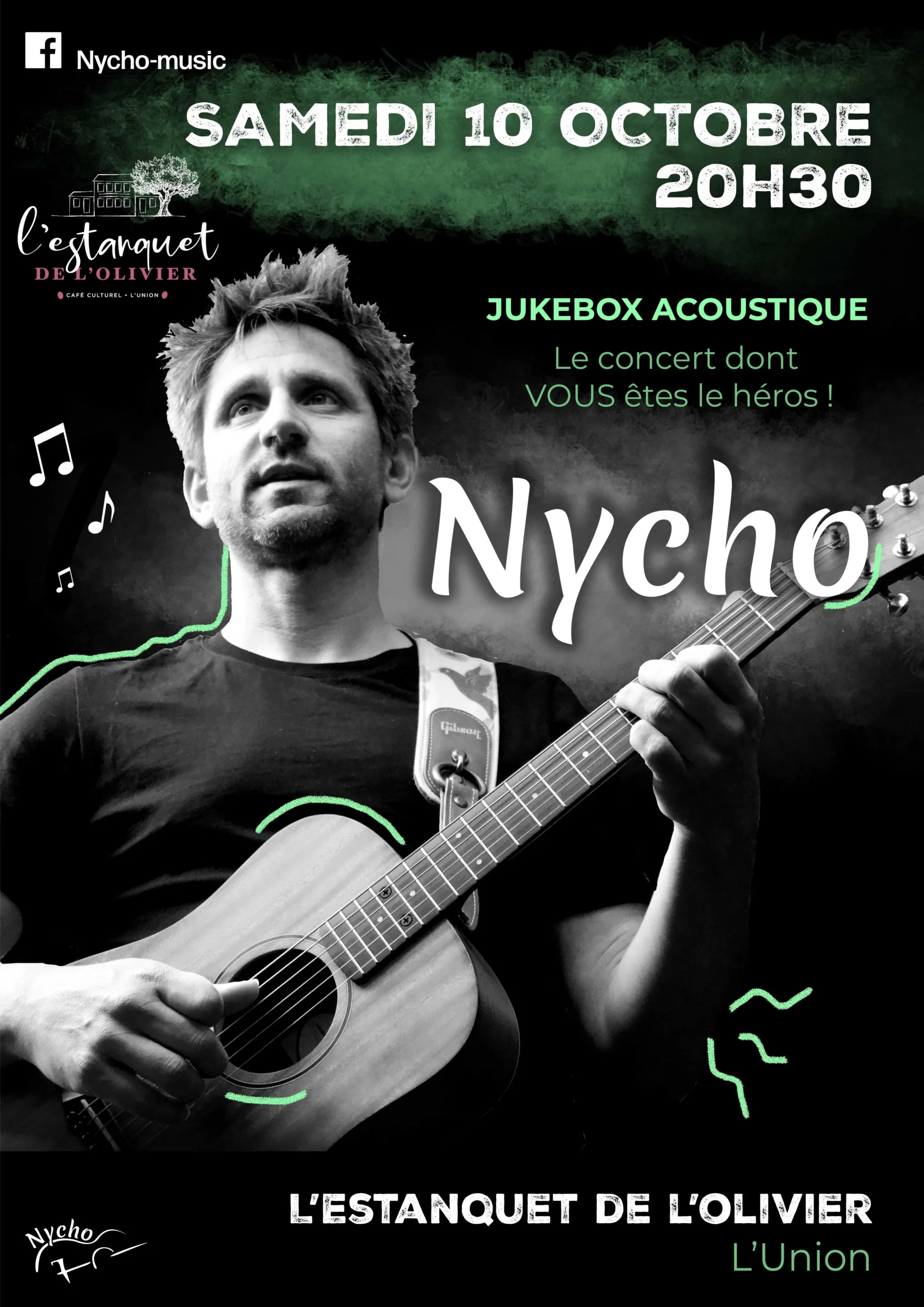 Nycho – Jukebox acoustique à l’Estanquet de l’Olivier à L’Union